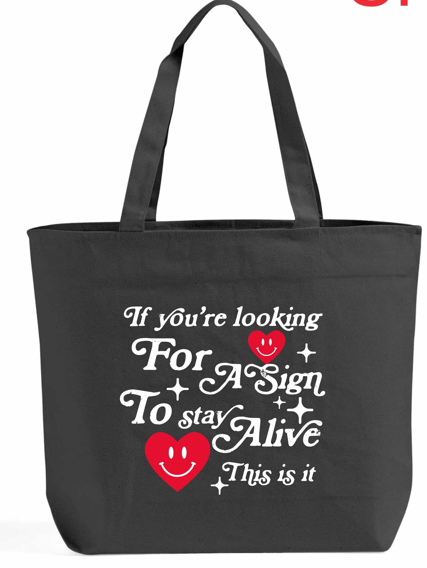 Looking For A Sign Black Tote Bag